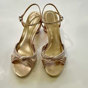 Reformation Petra Cylinder Heels Gold